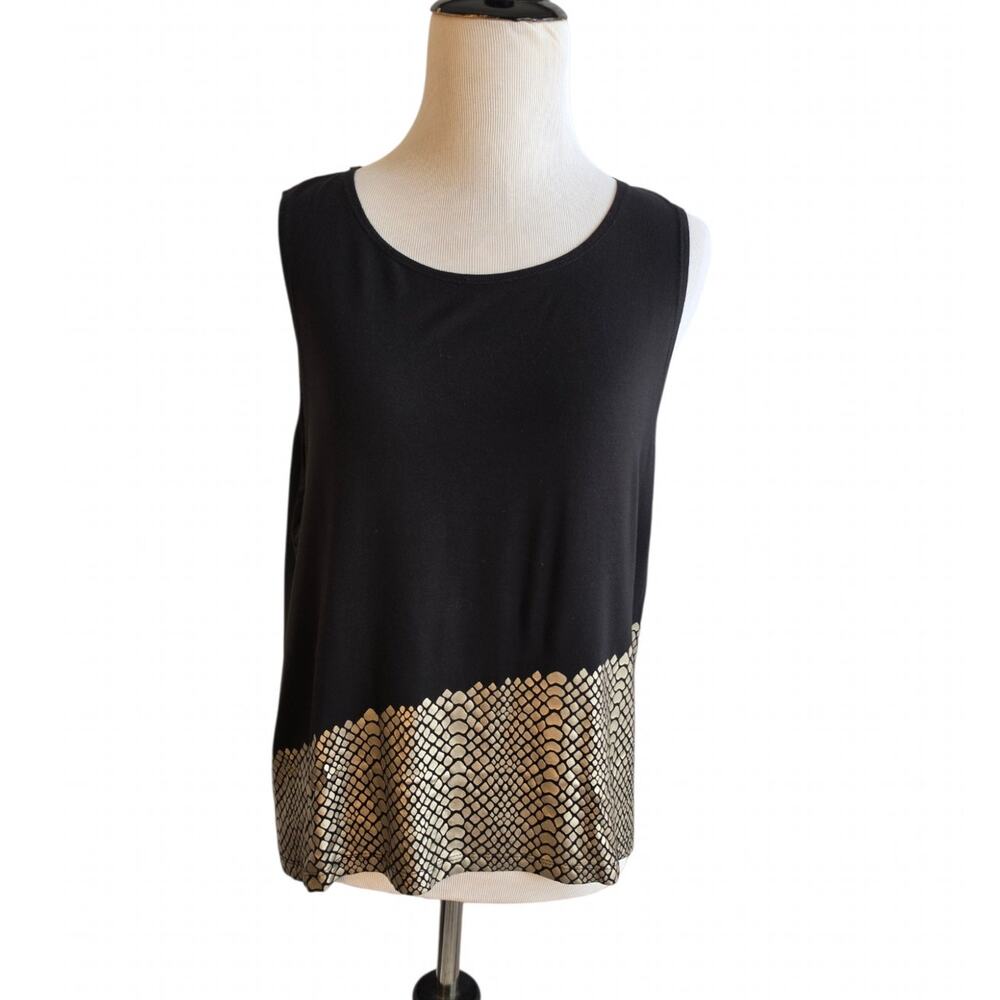 Tavi Noir Gold Graphic High Low Tank M
